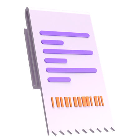 Receipt  3D Icon