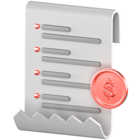 Receipt  3D Icon