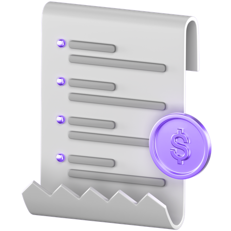 Receipt  3D Icon