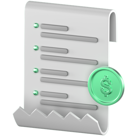 Receipt  3D Icon