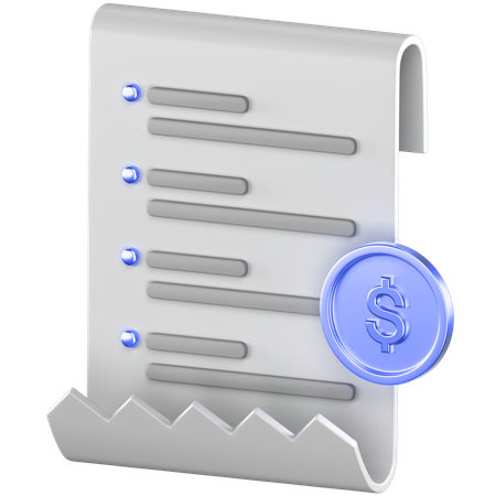 Receipt  3D Icon