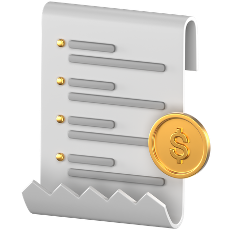 Receipt  3D Icon