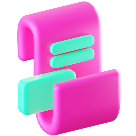 영수증  3D Icon