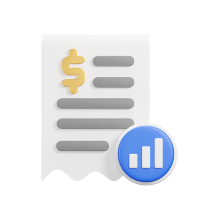 Receipt Chart  3D Icon