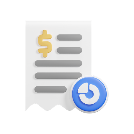 Receipt Chart  3D Icon