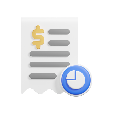 Receipt Chart  3D Icon