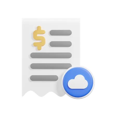 Receipt Cloud  3D Icon