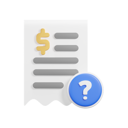 Receipt FAQ  3D Icon