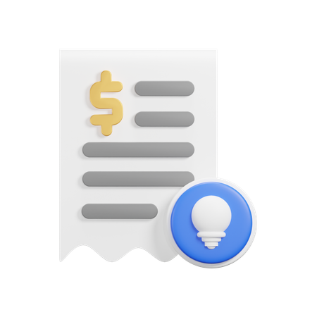 Receipt Idea  3D Icon