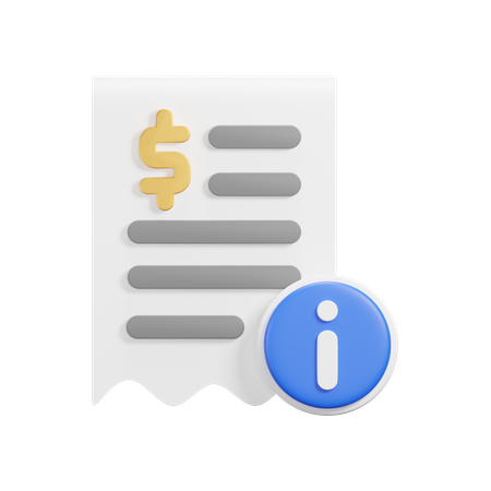 Receipt Information  3D Icon