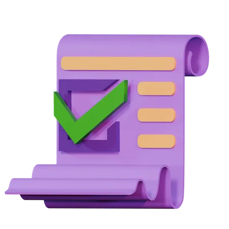 Receipt Invoice  3D Icon