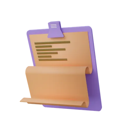 Receipt list  3D Icon