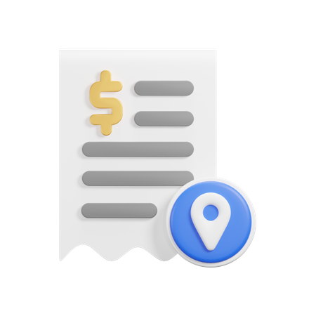 Receipt Location  3D Icon