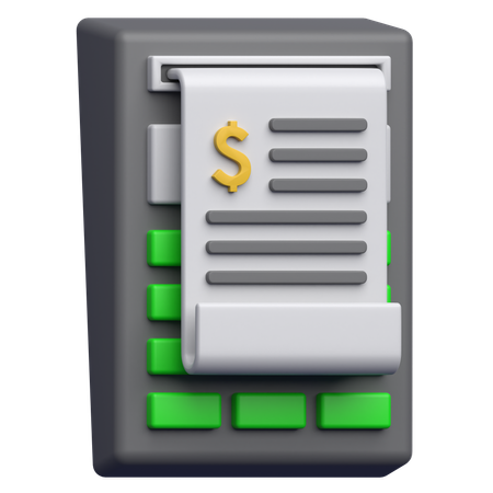 Receipt Machine  3D Icon