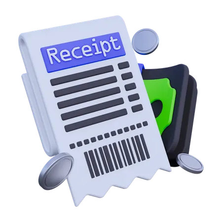 Receipt Payment  3D Icon