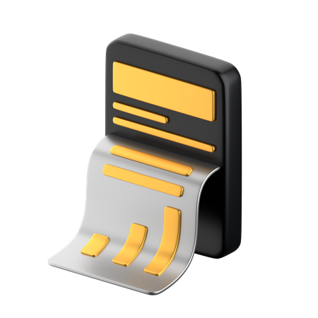 Receipt Print  3D Icon