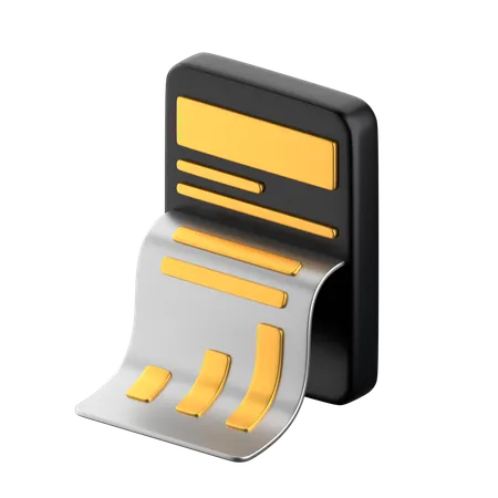 Receipt Print  3D Icon