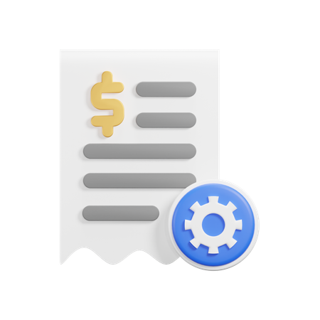 Receipt Setting  3D Icon