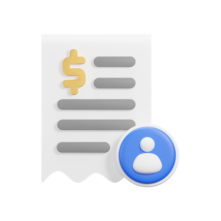 Receipt User  3D Icon