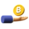3d receive bitcoin illustration
