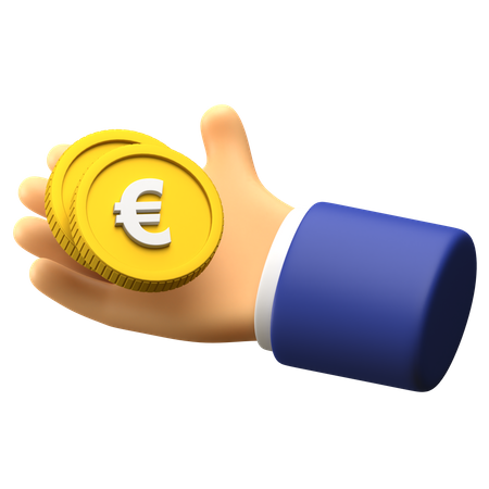 Receive Euro money  3D Illustration