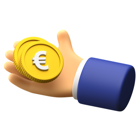 Receive Euro money 3D Illustration