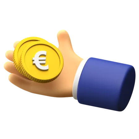 Receive Euro money  3D Illustration
