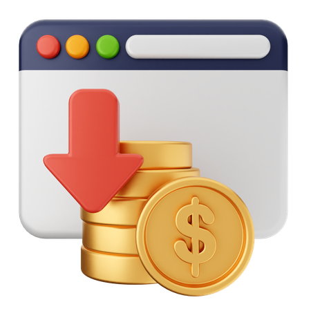 Receive Money Dollar  3D Icon