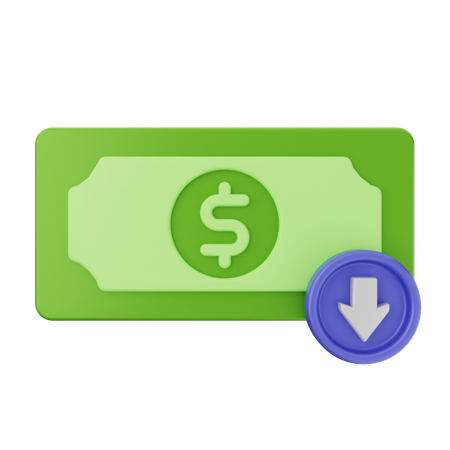 Receive Money Dollar  3D Icon