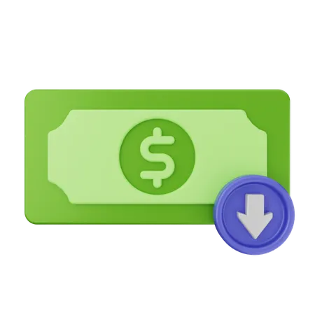 Receive Money Dollar  3D Icon