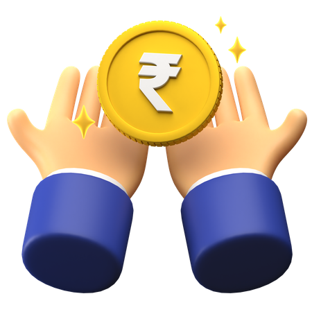 Receive Rupee money  3D Icon