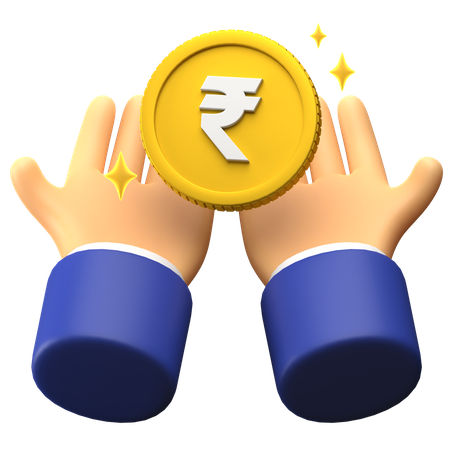 Receive Rupee money  3D Illustration