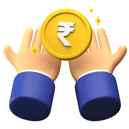 Receive Rupee money  3D Illustration