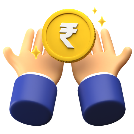 Receive Rupee money 3D Illustration