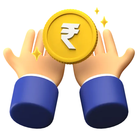 Receive Rupee money 3D Illustration