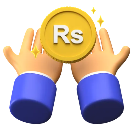 Receive Sri Lankan Rupee Coin  3D Illustration