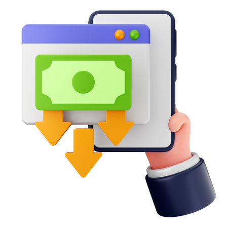 Receive Website Payment  3D Icon