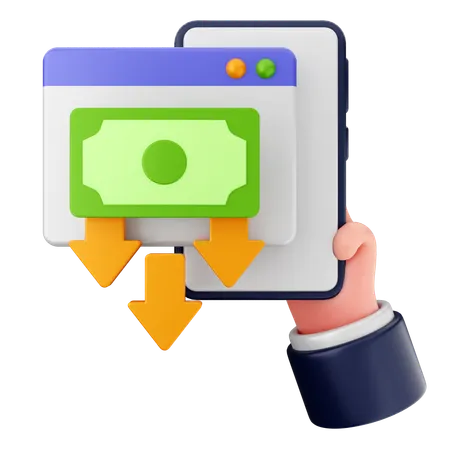 Receive Website Payment  3D Icon