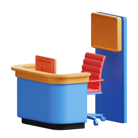 Reception Desk  3D Icon