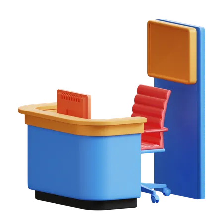 Reception Desk  3D Icon