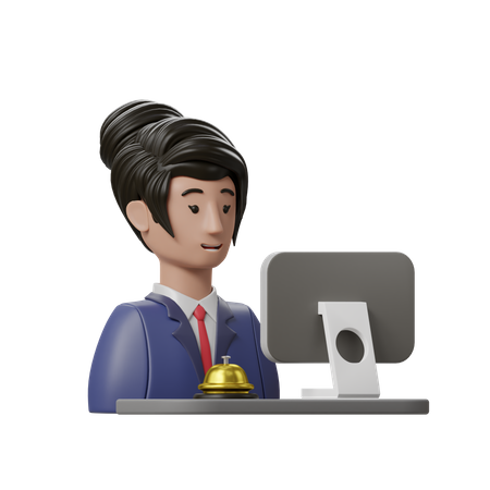 Receptionist  3D Illustration