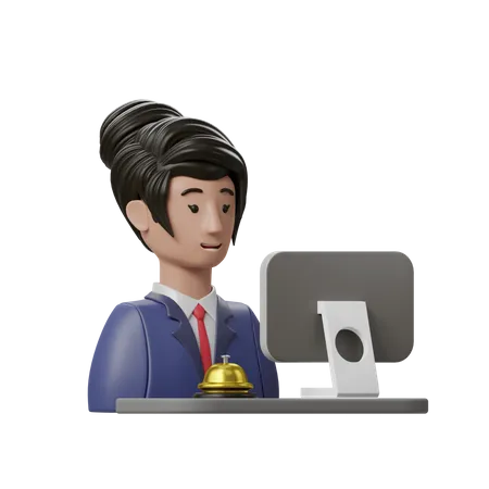 Receptionist  3D Illustration