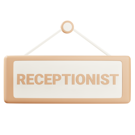Receptionist Sign  3D Icon