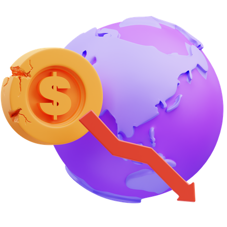 Récession internationale  3D Icon