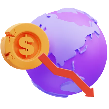 Récession internationale  3D Icon