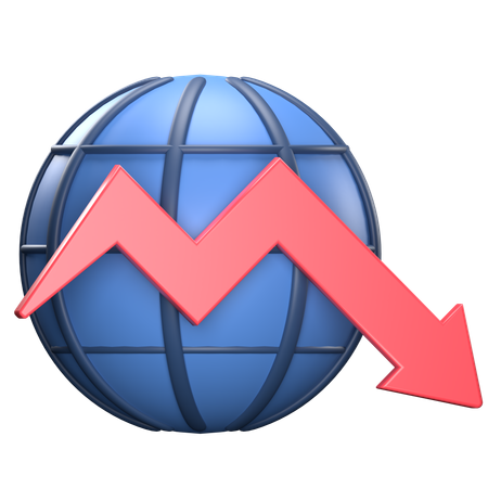 Récession mondiale  3D Icon