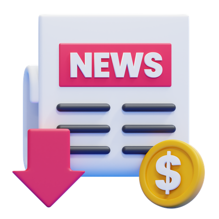 RECESSION NEWS  3D Icon