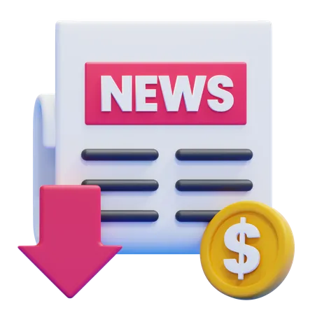 RECESSION NEWS  3D Icon