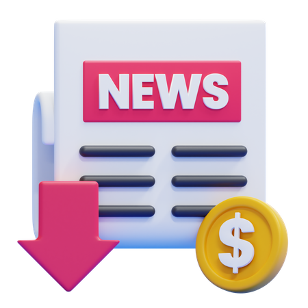 RECESSION NEWS 3D Icon
