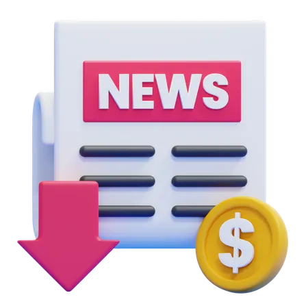 RECESSION NEWS 3D Icon